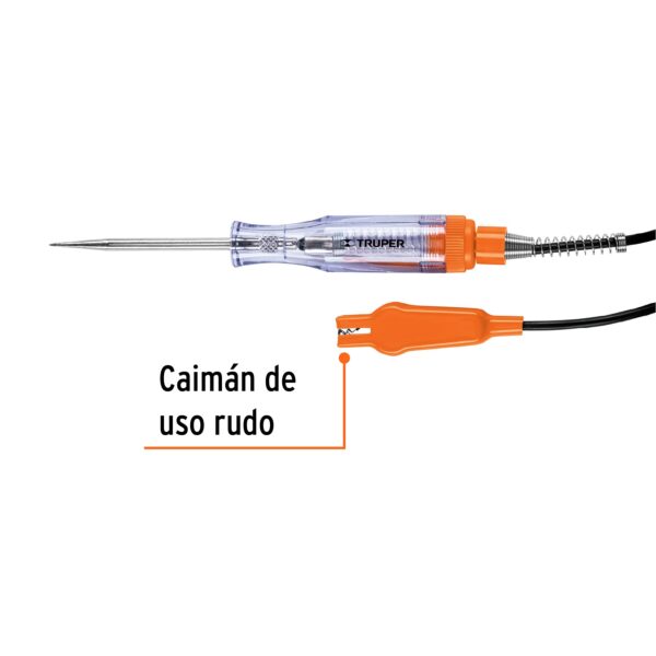 Probador de circuitos de corriente directa 20 cm, c/caimán, Truper - Imagen 2