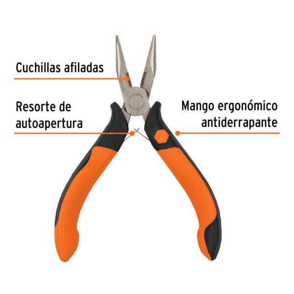 Mini pinza de punta y corte 5" mango Comfort Grip, Truper - Imagen 2