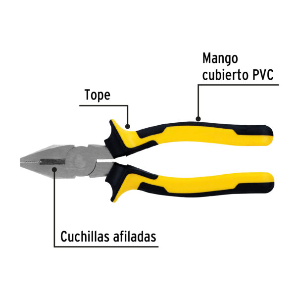 Pinza para electricista 7" mango Comfort Grip, Pretul - Imagen 2
